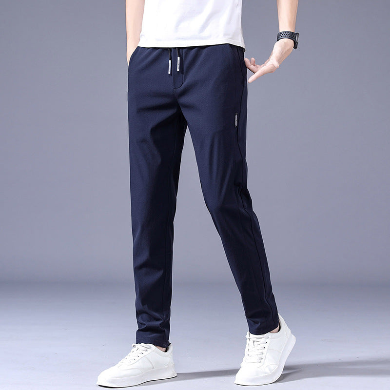 Drawstring Trousers Thin Casual Pants Korean Version Loose Straight Sweatpants Mens Clothing